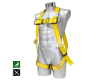 Fall arrest harness coated with polyurethane